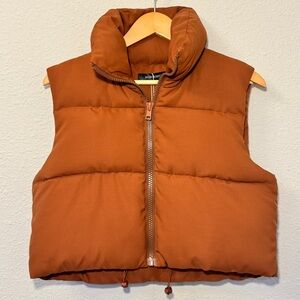 NWT Merokeety Cropped Puffer Vest Size S